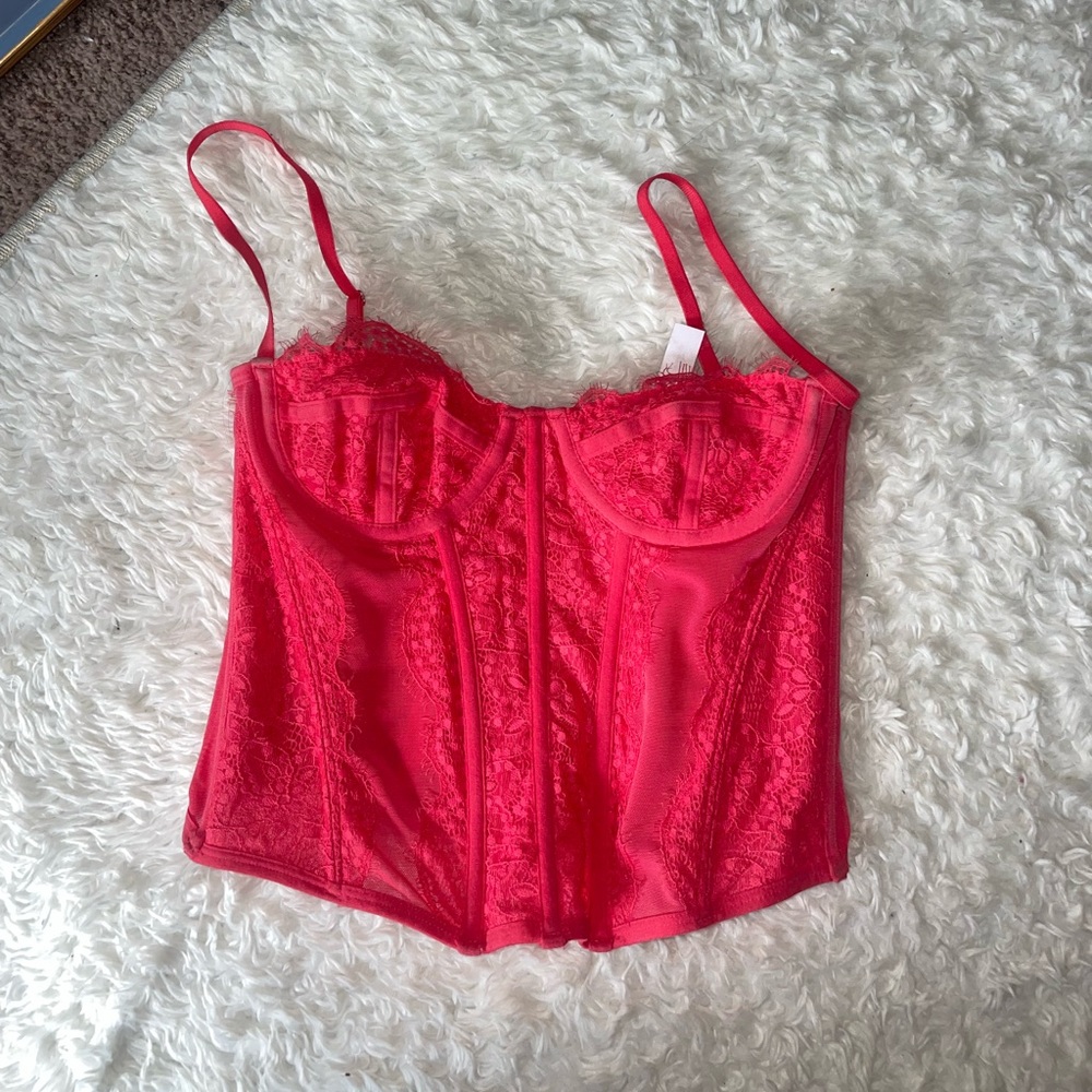 Pink coral corset top